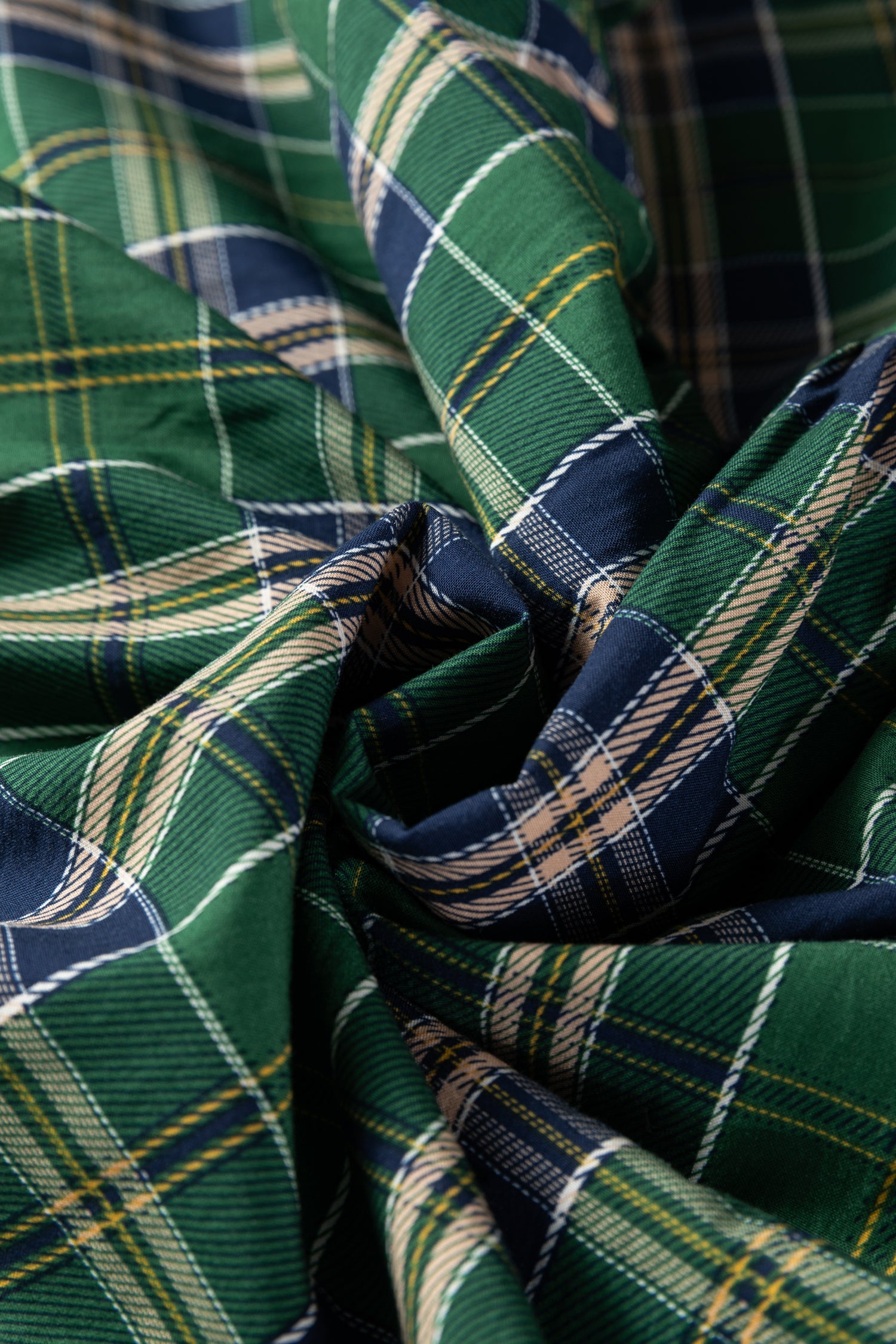 Plus Size Green Plaid Long Sleeve Notched Neck Shift Mini Dress - Plus Size XL-4XL - View 6