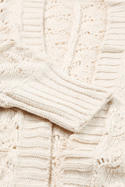 Plus Size Textured Knit Open Cardigan