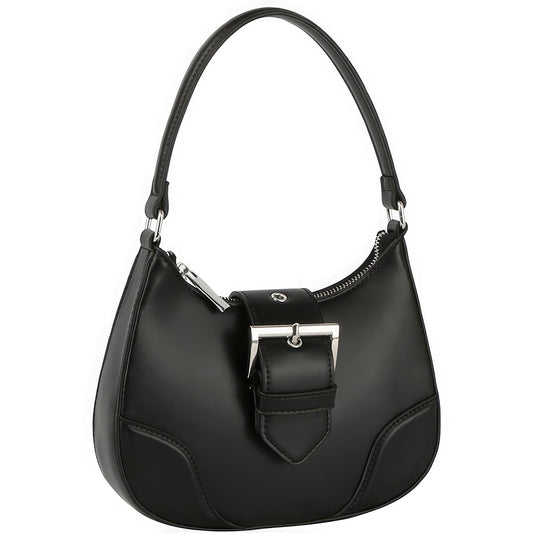 Fashion Buckle Curve Handle Shoulder Bag - Plus Size Clothing