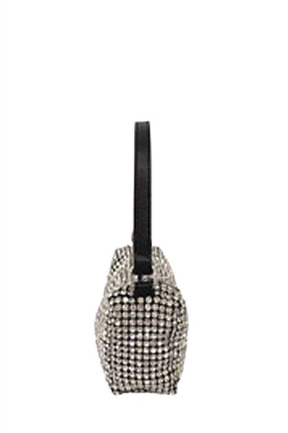 Fashion Chic Rhinestone Handle Clutch Bag - Plus Size Clothing