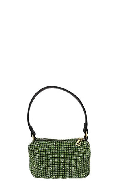 Fashion Chic Rhinestone Handle Clutch Bag - Plus Size Clothing
