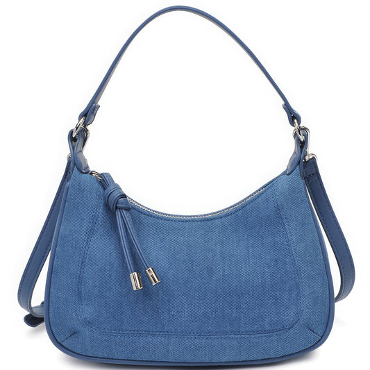 Fashion Denim Texture Shoulder Crossbody Bag - Plus Size Clothing