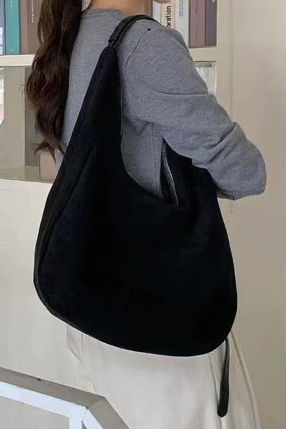Faux Suede Bindle Bag - Plus Size Clothing