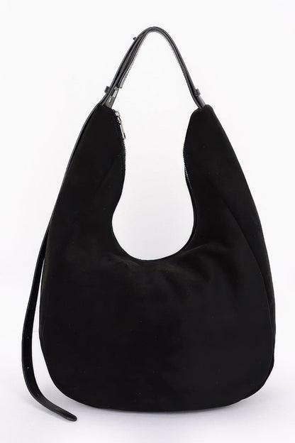 Faux Suede Bindle Bag - Plus Size Clothing