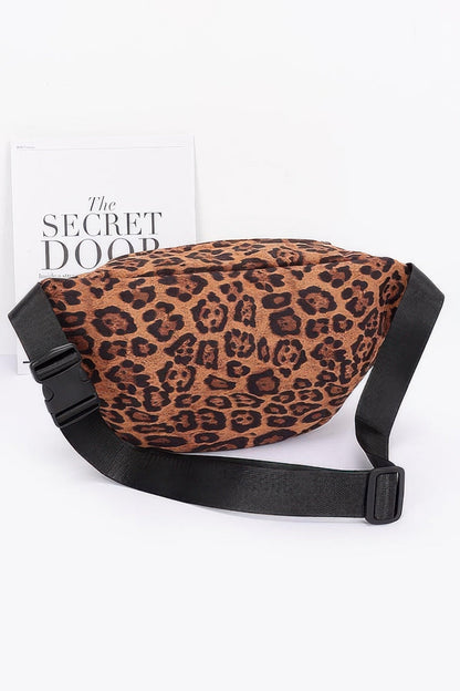 Plus Size Faux Suede Leopard Crossbody Bag - Plus Size XL-4XL - View 5