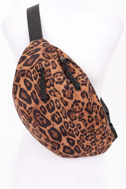 Plus Size Faux Suede Leopard Crossbody Bag - Plus Size XL-4XL - View 1