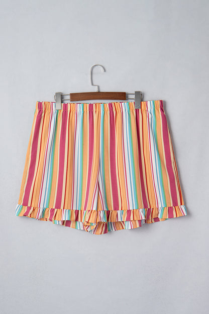 Plus Size Elastic Waist Ruffle Hem Shorts - Plus Size XL-4XL - View 7
