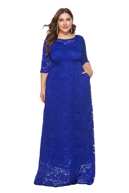 Plus Size Lace Bridesmaid Dress - Plus Size XL-4XL - View 14