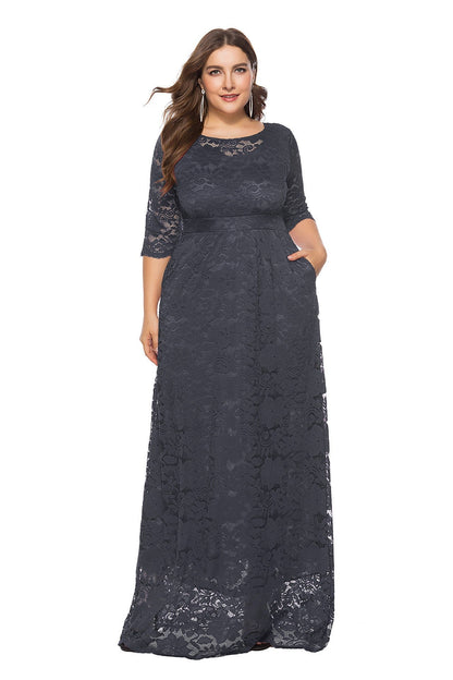 Plus Size Lace Bridesmaid Dress - Plus Size XL-4XL - View 20