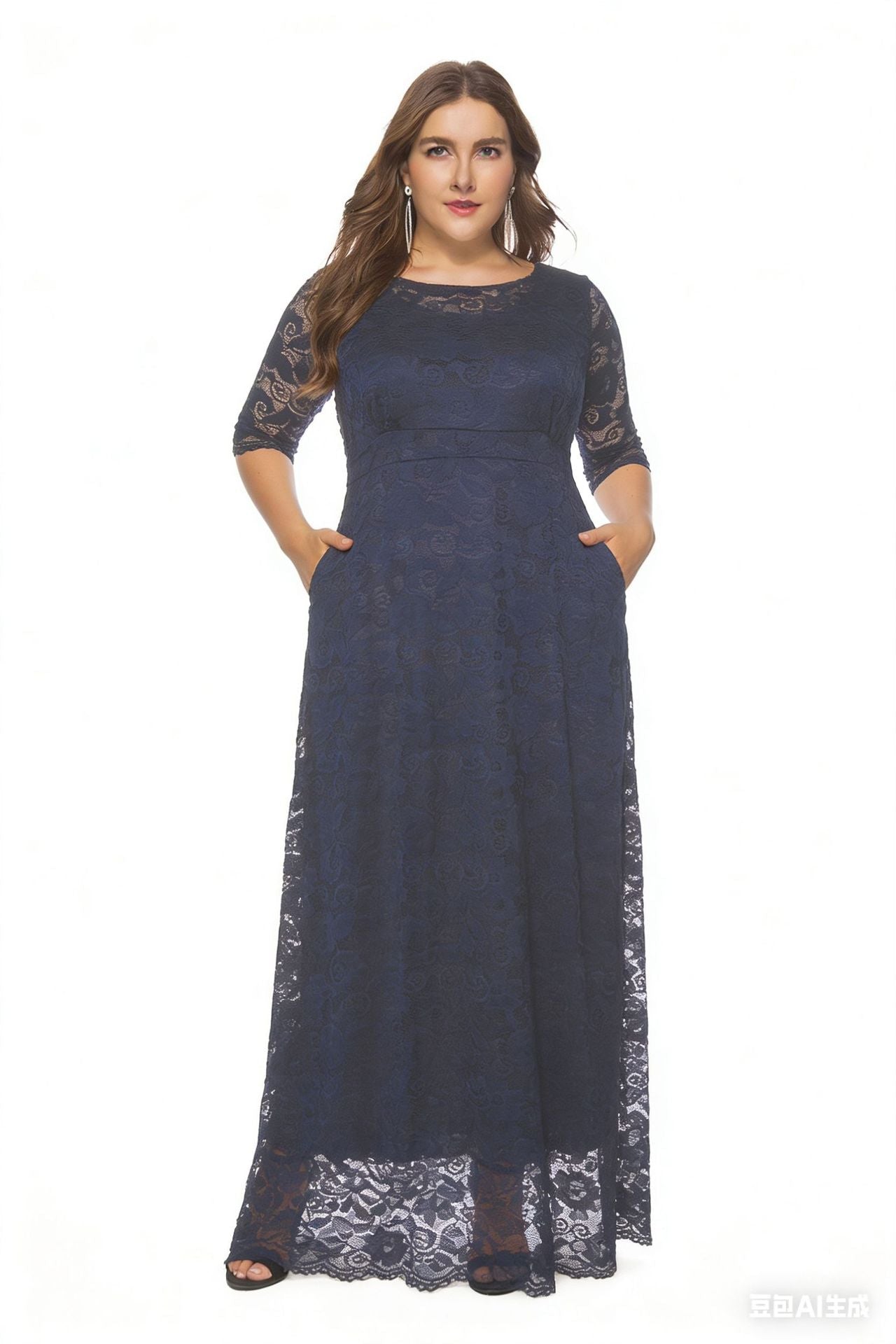 Plus Size Lace Bridesmaid Dress - Plus Size XL-4XL - View 15