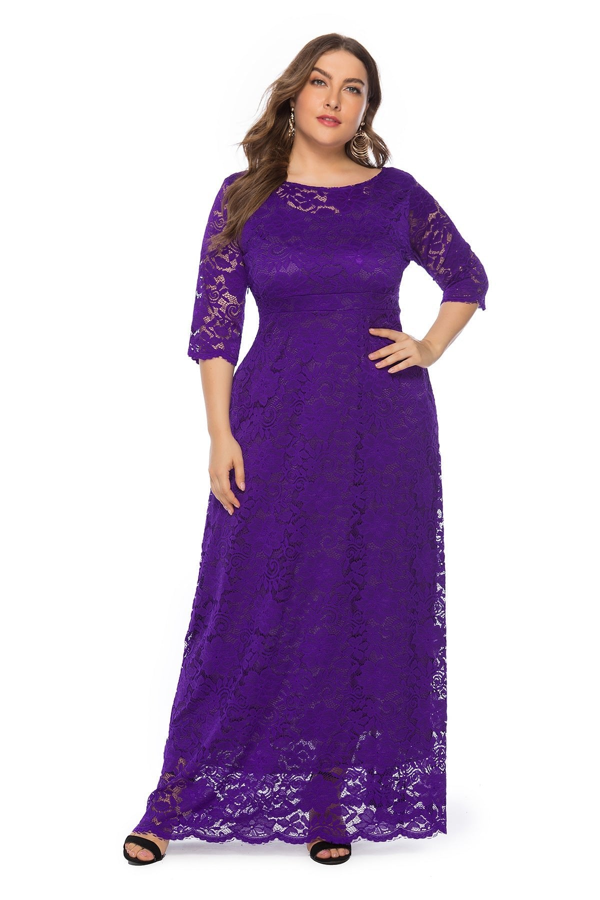 Plus Size Lace Bridesmaid Dress - Plus Size XL-4XL - View 9