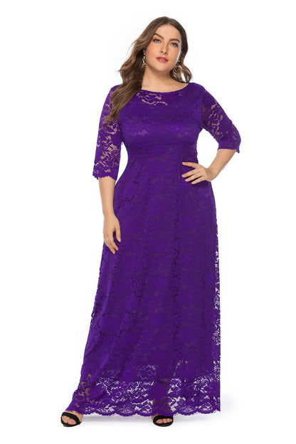 Plus Size Lace Bridesmaid Dress - Plus Size XL-4XL - View 9