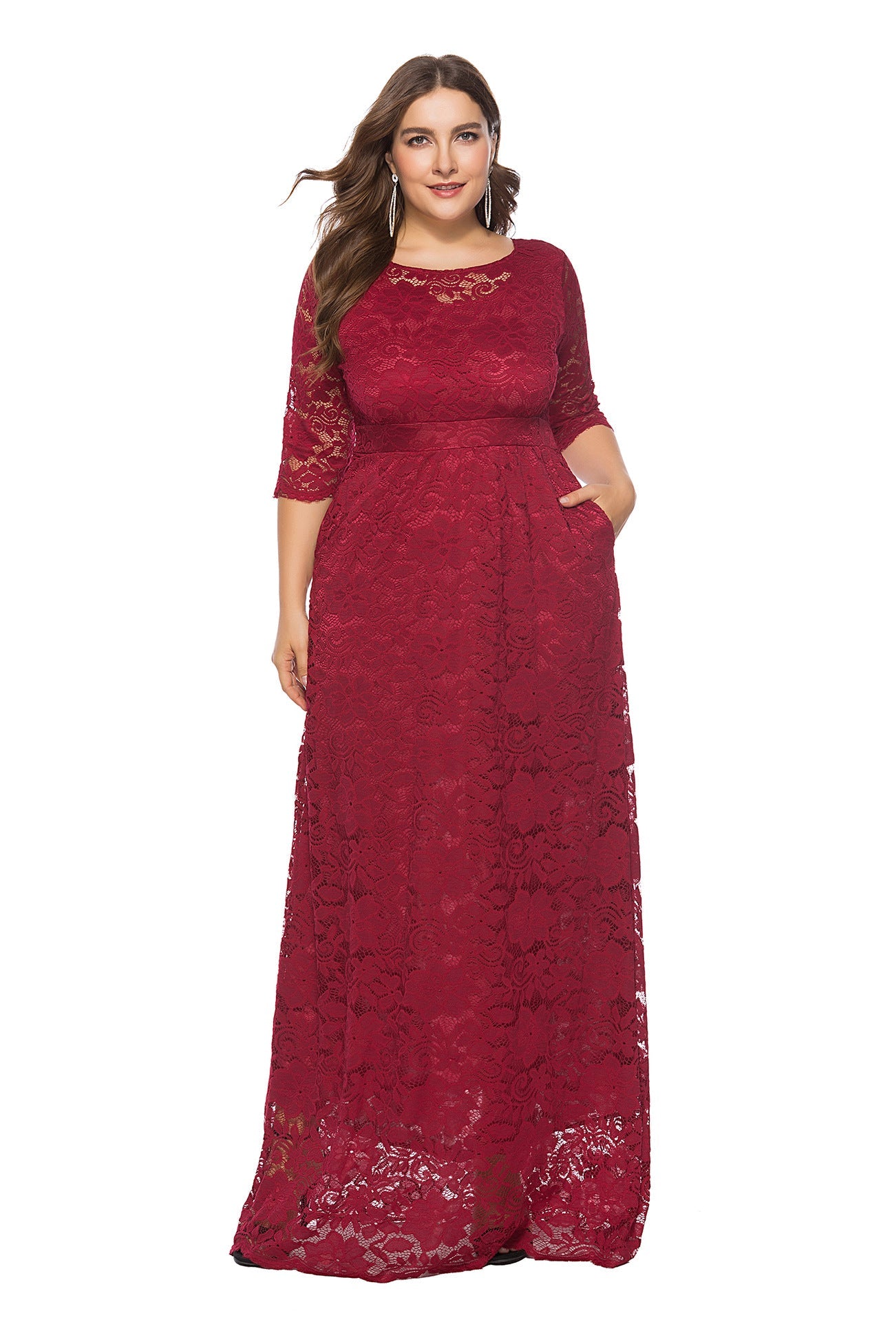 Plus Size Lace Bridesmaid Dress - Plus Size XL-4XL - View 8