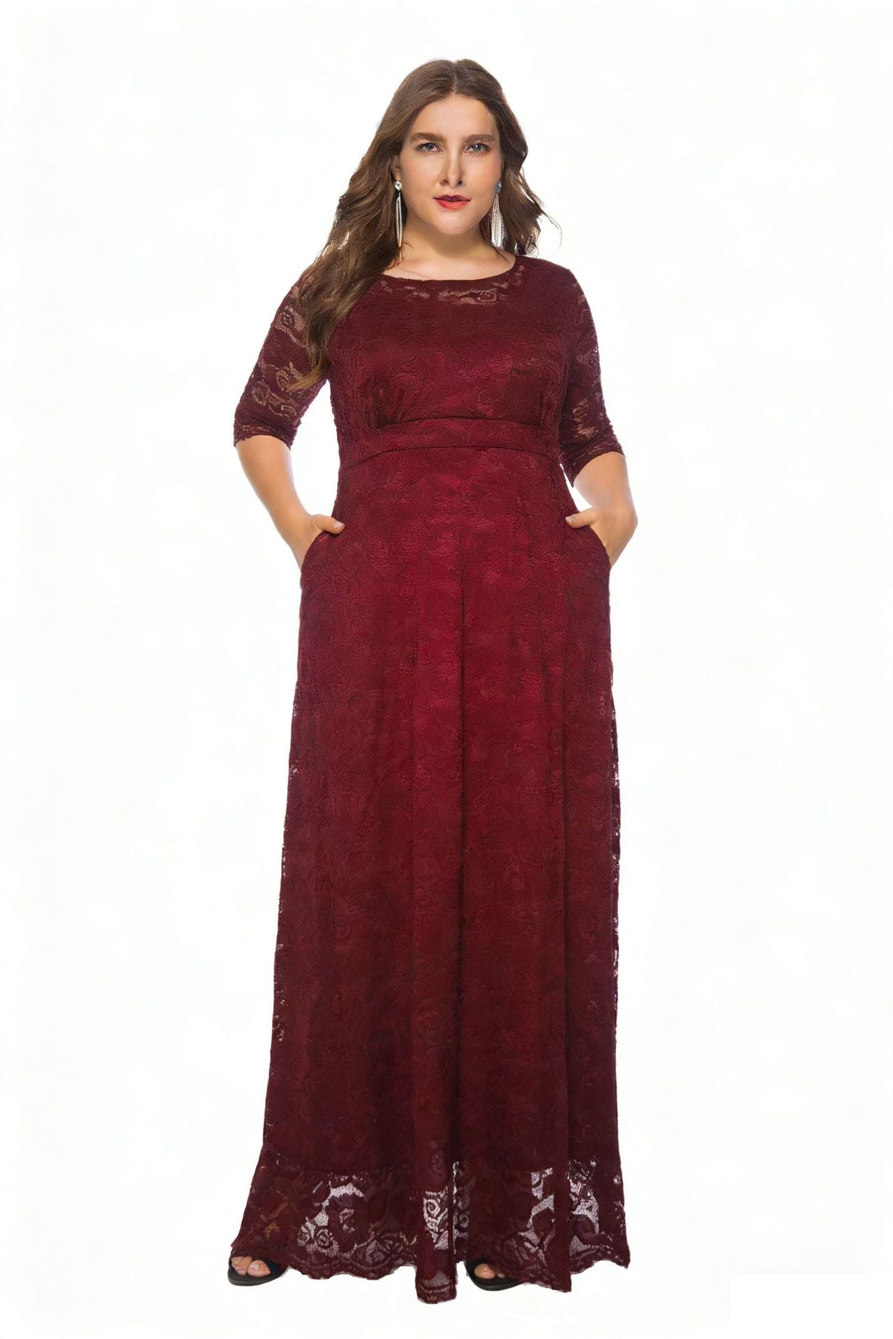Plus Size Lace Bridesmaid Dress - Plus Size XL-4XL - View 16