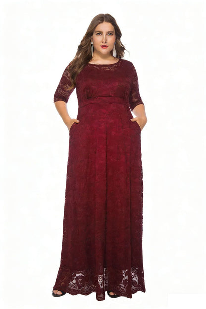 Plus Size Lace Bridesmaid Dress - Plus Size XL-4XL - View 16
