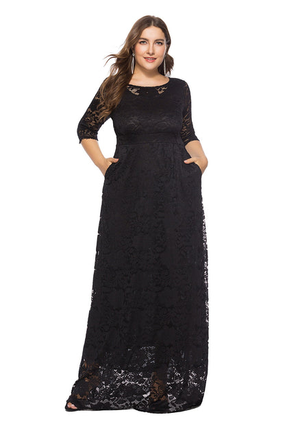 Plus Size Lace Bridesmaid Dress - Plus Size XL-4XL - View 7