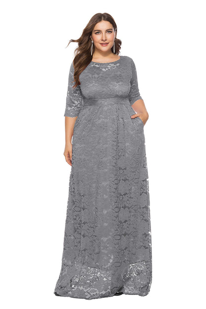 Plus Size Lace Bridesmaid Dress - Plus Size XL-4XL - View 12