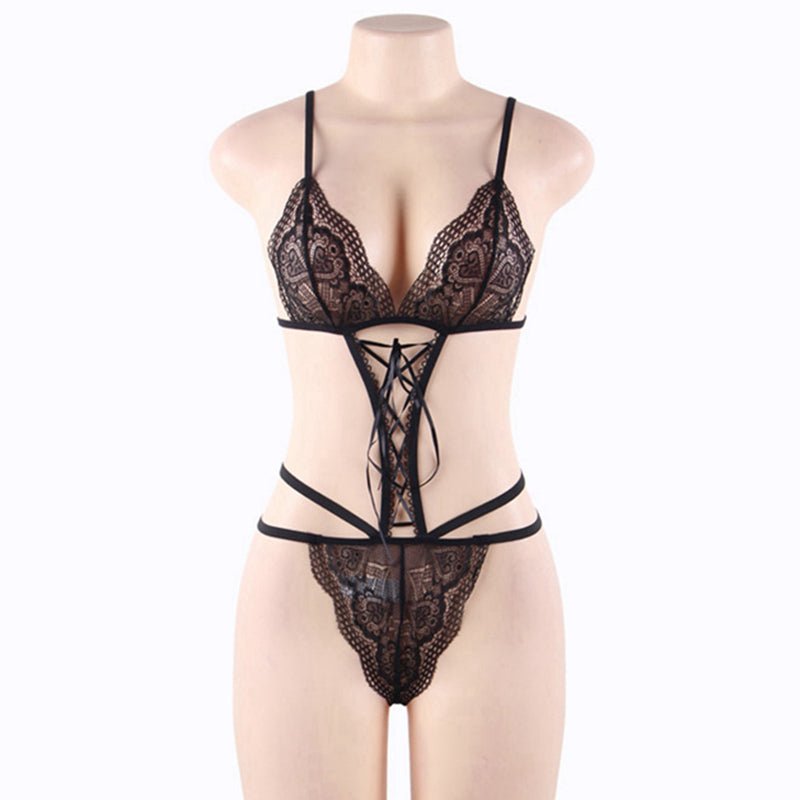 Plus Size Lace One-Piece Erotic Lingerie Set - Plus Size XL-4XL - View 5