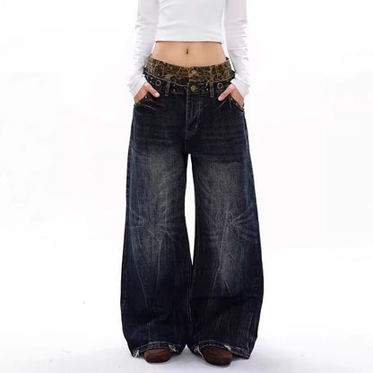 Plus Size Leopard Print Denim Jeans - Plus Size XL-4XL - View 4