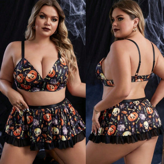 Plus Size Maid Costume Uniform Lingerie Set - Plus Size XL-4XL - View 1