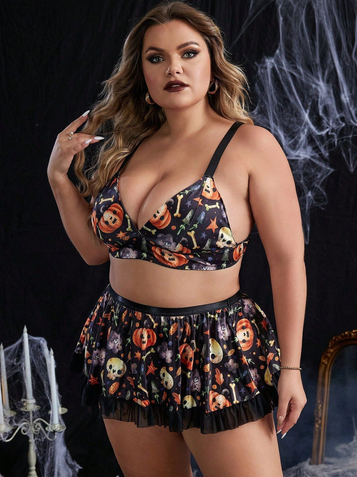 Plus Size Maid Costume Uniform Lingerie Set - Plus Size XL-4XL - View 5