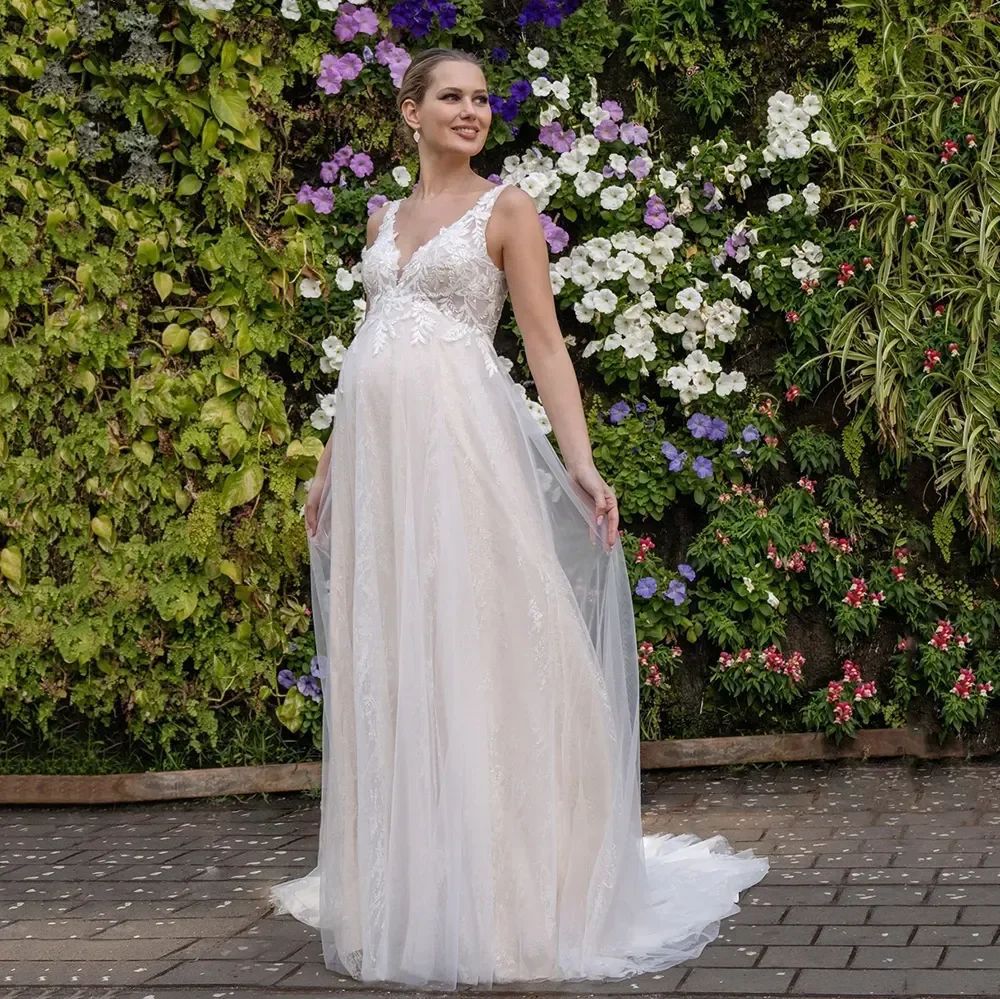 Plus Size Maternity Wedding Dress - Plus Size XL-4XL - View 1