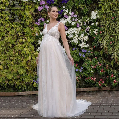 Plus Size Maternity Wedding Dress - Plus Size XL-4XL - View 1