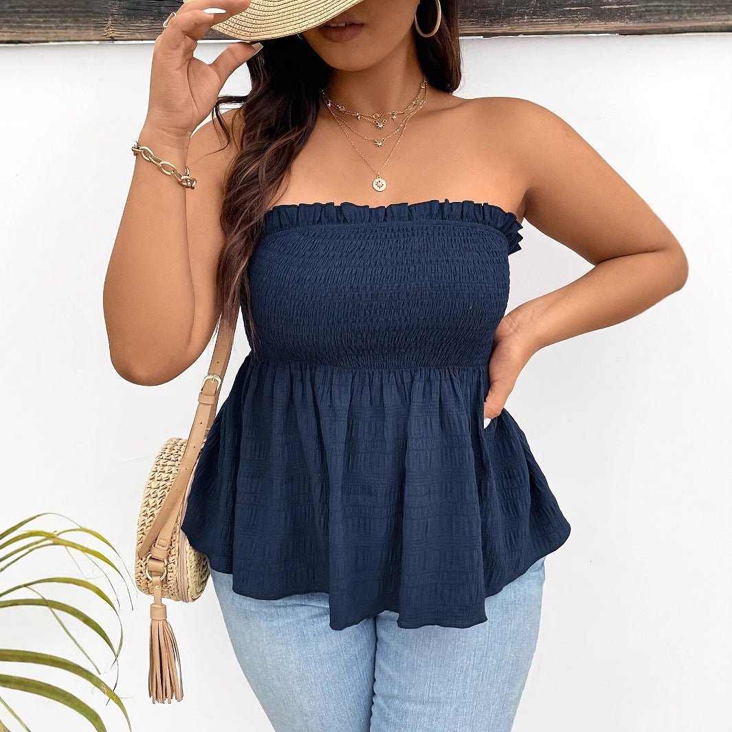 Plus Size Ruffled Off-Shoulder Top - Plus Size XL-4XL - View 3