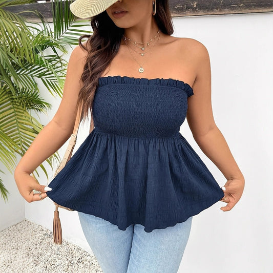Plus Size Ruffled Off-Shoulder Top - Plus Size XL-4XL - View 1