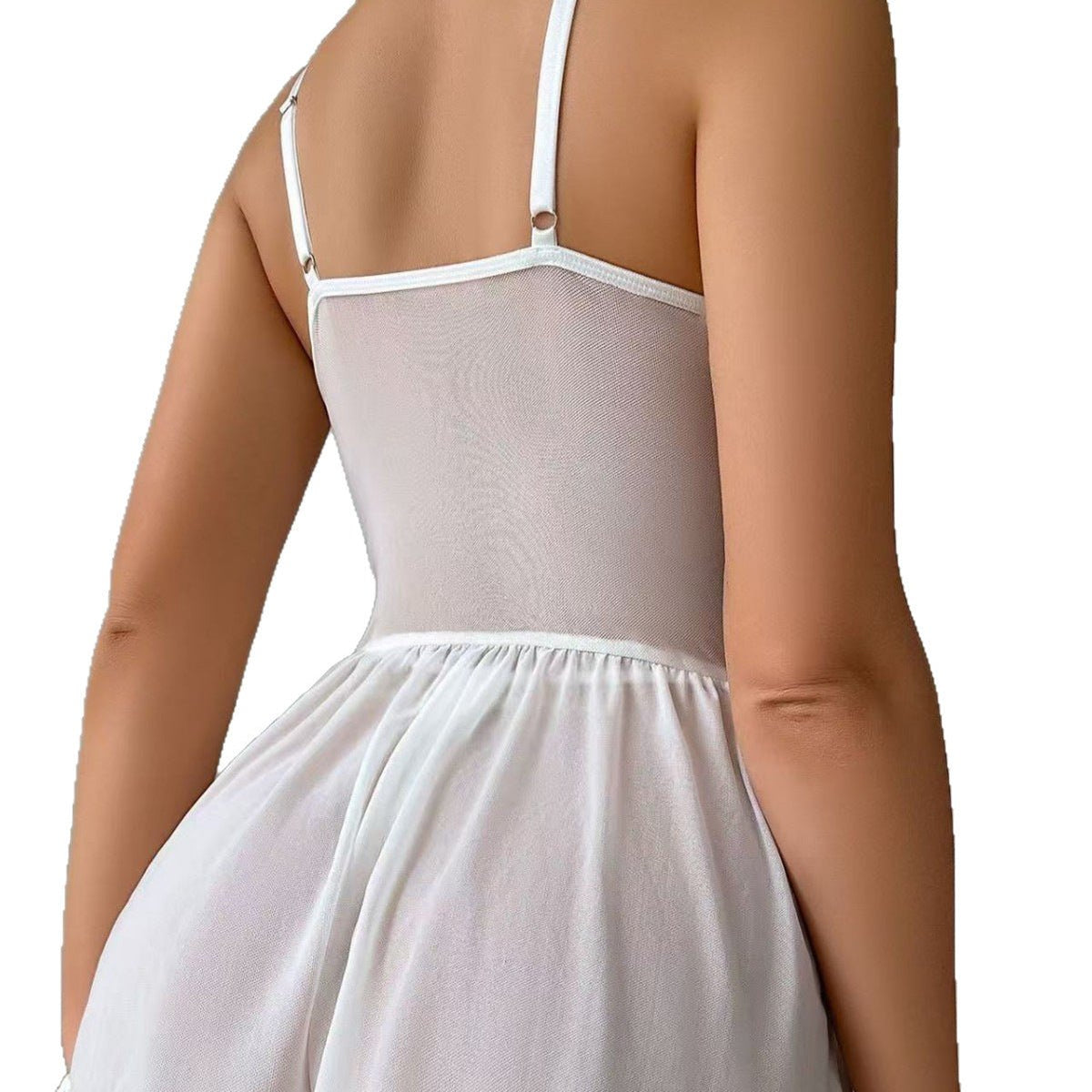 Plus Size Sexy Lace Sheer Camisole Nightgown Set - Plus Size XL-4XL - View 5