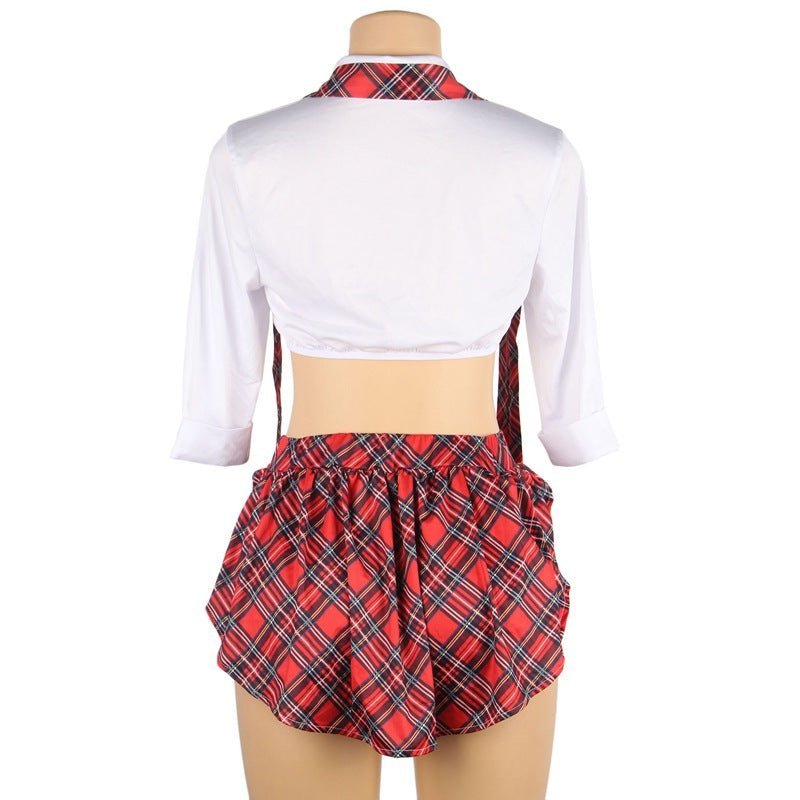 Plus Size Sexy Preppy Uniform Lingerie Set - Plus Size XL-4XL - View 5