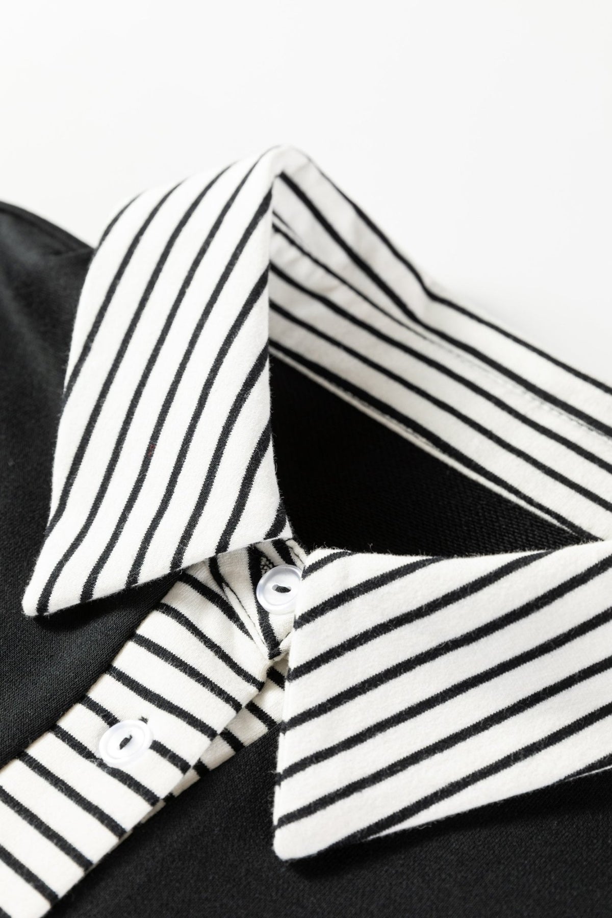 Plus Size Striped Polo Collar Ruffle Hem Shift Dress - Plus Size Clothing