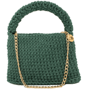 Green Handbag Purse Silver Chain