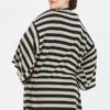 Striped, Cardigan With Kimono Style Sleeves Tops