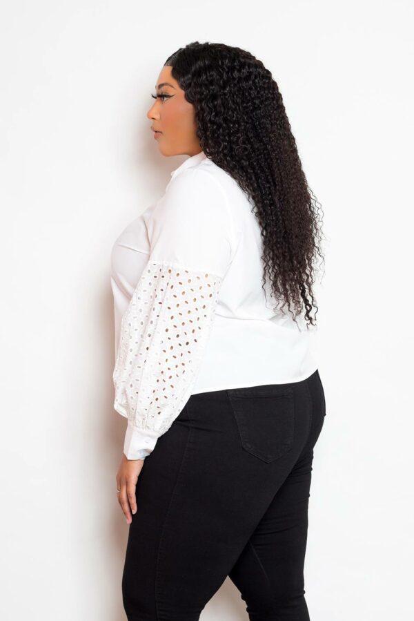 Blouse With Punched Sleeves Tops