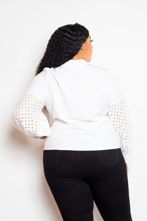 Blouse With Punched Sleeves Tops