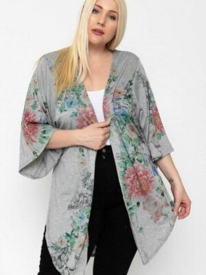 Floral Print, Long Body Cardigan outerwear