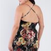 Plus Size Criss-cross Open Back Mini Floral Print Dress Dresses