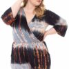 Tie Dye Wrap Plussize Romper Rompers