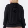 Plus Black Oversize High Neck Zip-up Detail Draw String Tie Hoodie Sweatshirt Tops