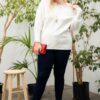 Round Neck Long Sleeve Solid Sweater Tops