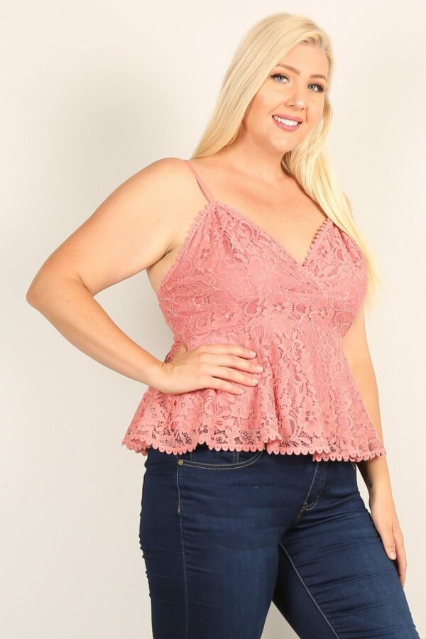 Plus Size Lace Sleeveless Top Tops