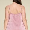 Solid Satin Sleeveless Cami Woven Tank Top Tops