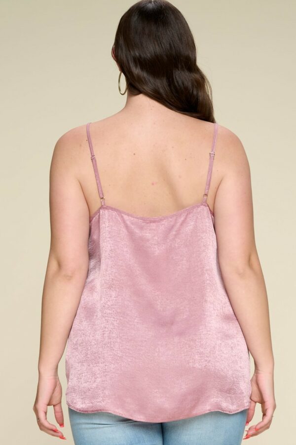 Solid Satin Sleeveless Cami Woven Tank Top Tops