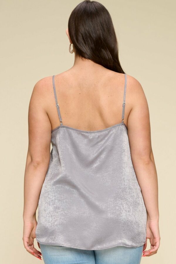 Solid Satin Sleeveless Cami Woven Tank Top Tops