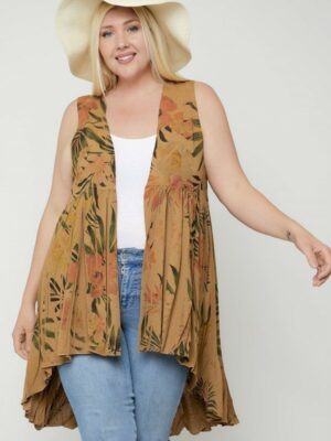 Long Flattering Silhouette Sleeveless Cardigan outerwear