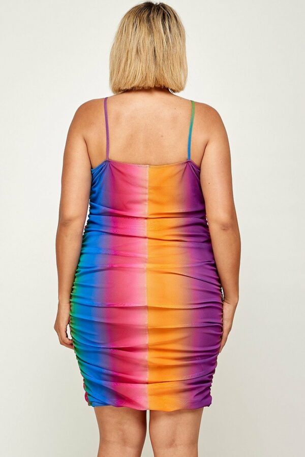 Plus Size Rainbow Ombre Print Cami Dress Dresses