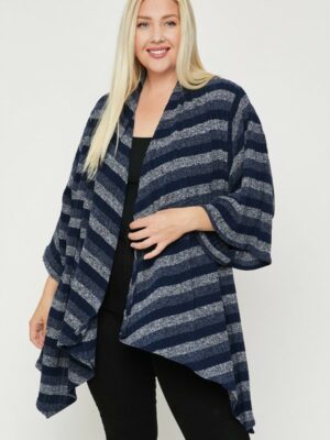 Kimono Style Striped Cardigan outerwear