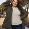 Plus Size Vegan Fur Double-sided Cotton Twill Parka & Puffer Jacket outerwear