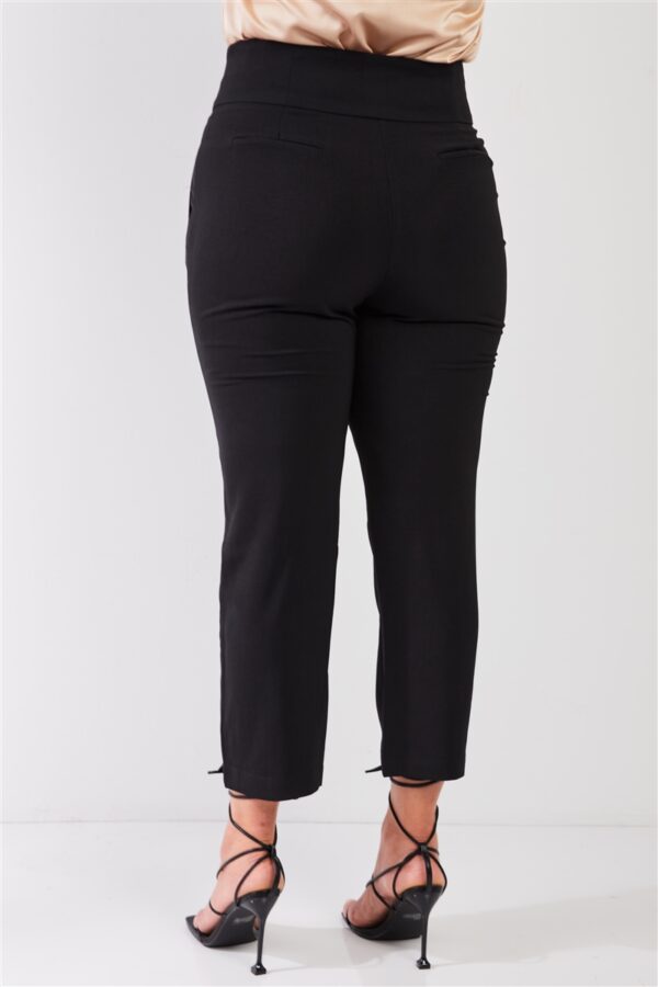 Plus Black High-waisted Classic Pegged Pants Bottoms